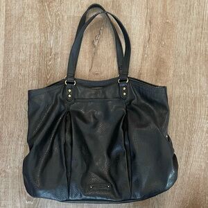 Baddie mob wife Juicy Couture Black Leather Tote Bag